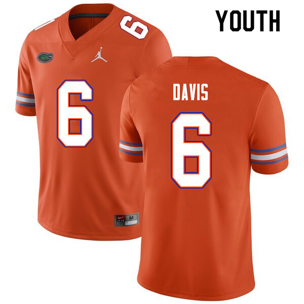 Youth #6 Shawn Davis Florida Gators College Football Jerseys Sale-Orange